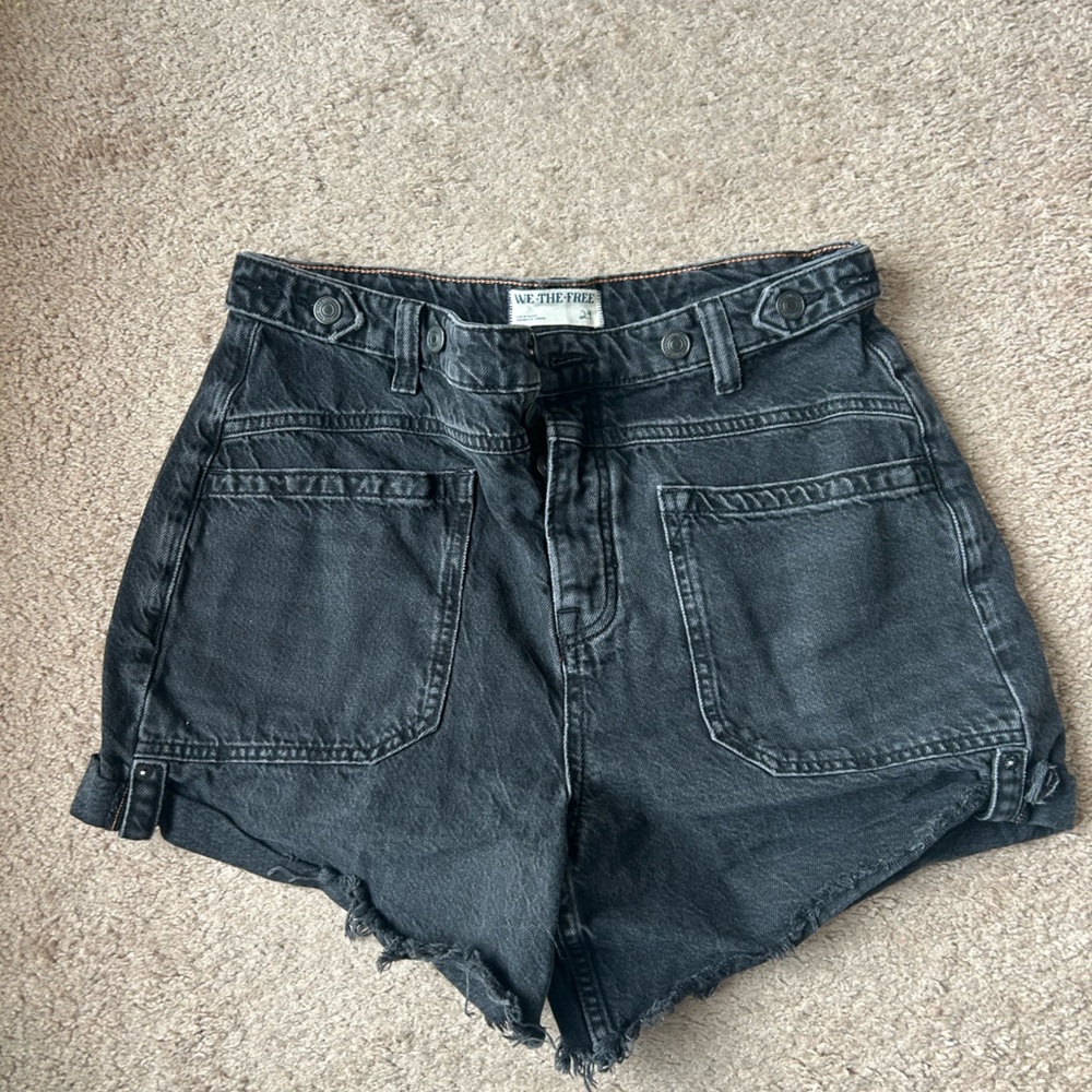 We The Free Charcoal Denim Shorts